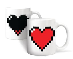 Värmeskiftande mugg - Pixel Hjärta