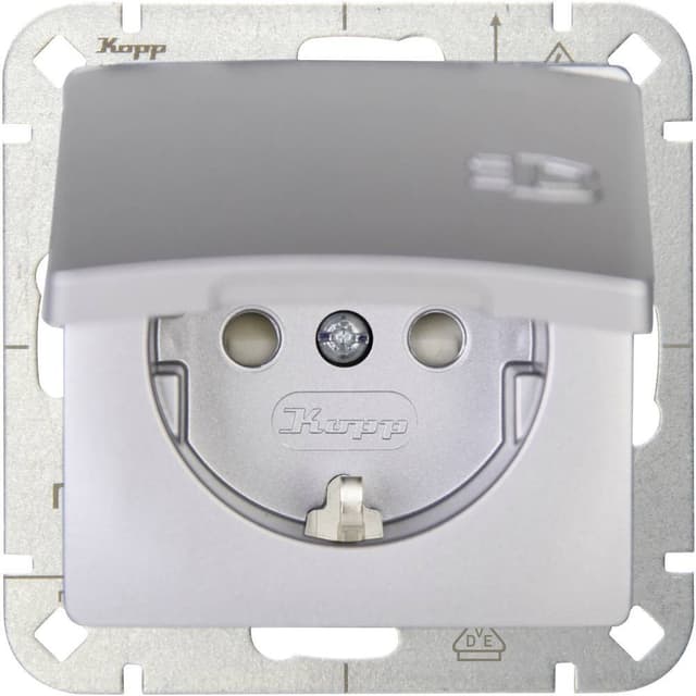 Kopp 1x Insats Vägguttag lock HK05 Silver 920820000