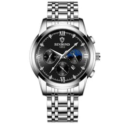 Herrklocka med metallarmband- Silver/Svart