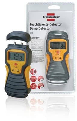 Fugtmåler til træ / vægge / byggemateriale med LCD display antracit / gul