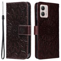 SKALO Motorola Moto G53 5G Mandala lompakkokotelo - Ruskea