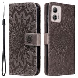 SKALO Motorola Moto G53 5G Mandala Plånboksfodral - Grå