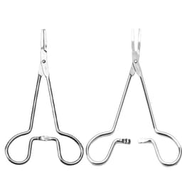 Hemostatpincett i rostfritt stål rak & böjd husdjurssax 2-pack Silver