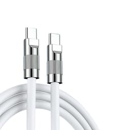 120 W:n silikoninen kaksipäinen Type-C-portin tiedonsiirto-pikalatauskaapeli Valkoinen 2 m