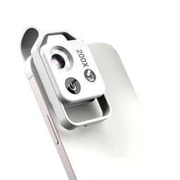 Telefonmikroskop med CPL-lins / 200X / LED-ljus Vit