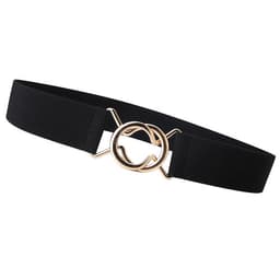 Elastiskt bälte med ringspänne Svart