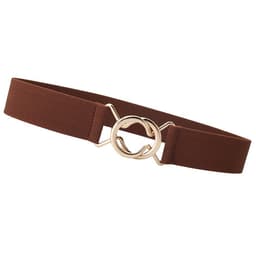 Elastiskt bälte med ringspänne Brun