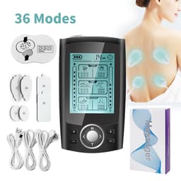 36 lägen TENS Unit muskelstimulator för smärtlindrande terapi Sort