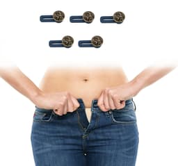 Midjeförlängare för jeans/kjolar/byxor med knapp med ros 5-pack Brons