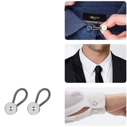 2 Pack Buttonin vyötärönpidennys farkkuihin – ei ompeluhousujen jatkopainiketta Hopea 19 mm