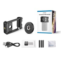 Puhelinmikroskooppi CPL-linssillä / LED-valolla / klipsillä