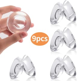 Dörrstoppare Väggskydd 9-Pack Läpinäkyvä