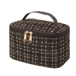 Reisekosmetikkveske Makeup Bag Organizer for kvinner med bærbart håndtak Sort