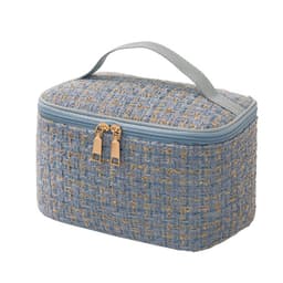 Reisekosmetikkveske Makeup Bag Organizer for kvinner med bærbart håndtak Blå