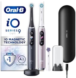 Oral-B iO9 Duo series elektrisk tandbørste 449072 (sort onyx/rosenkvarts)