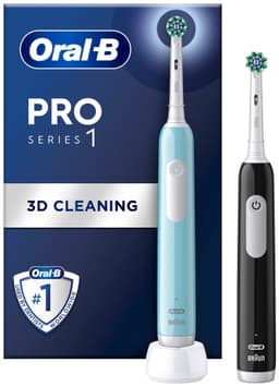 Oral-B Pro 1 eltandborstar i duopaket 915016 (svart/turkos)