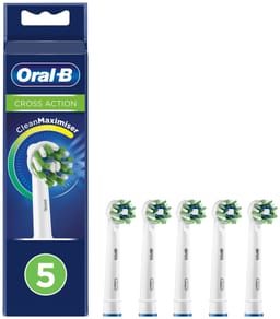 Oral-B Cross Action tannbørstehoder 321217 (5-pakning, hvit)