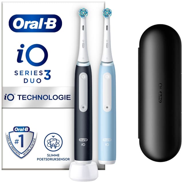Oral-B iO3 Duo pack eltandborstar 731659 (matt svart/isblå)