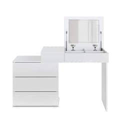 ML Design puku Taulukko Valkoinen, kampauspöytä, jossa on taitettava peili, 4