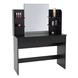 ECD Germany Moderni peilipöytä, laatikko, 4 lokeroa, 108x40x140 cm, musta,