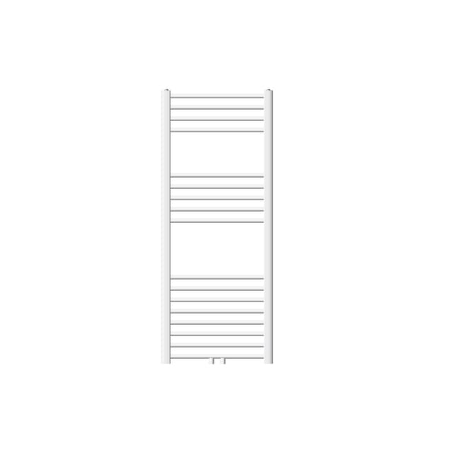 Badeværelsesradiator - 500 x 1200 mm - hvid - lige med central tilslutning