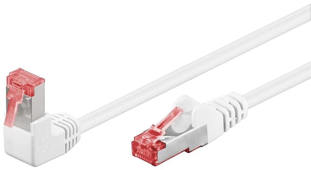 Goobay Netværkskabel CAT 6 vinklet 1x 90°, S/FTP (PiMF), hvid, 2 m
