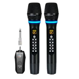 2-pak trådløs mikrofon Bluetooth rumklang med Android-portkabel 3,5 mm stik MultiColor