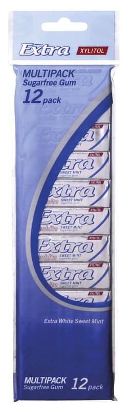 Extra White tyggegummi - pakke med 12 stk.