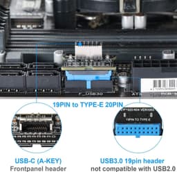 NÖRDIC USB 3.0 19pin til Type E adapter