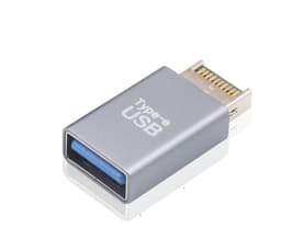 NÖRDIC Type E uros-USB-A naaras etupaneelisovitin 10Gbps USB3.1 Type E emolevyn sovitin