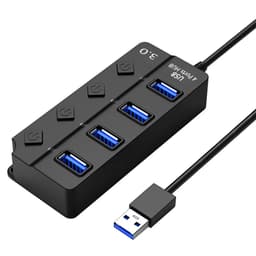 USB splitter USB 2.0 USB 3.0 hubb 5 Gbps 4-portars individuella LED på