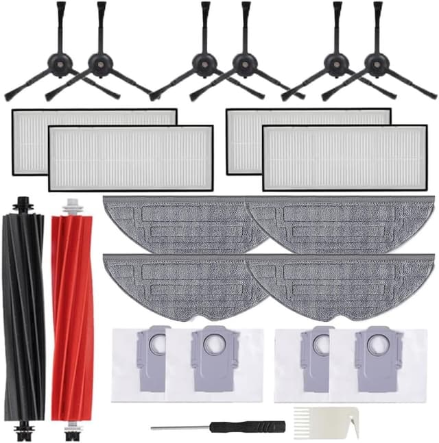 Kit 18 Pezzi Accessori Compatibili Per Roborock S7 MaxV Ultra / S7 Pro Ultra / T7 / T7S - Spazzole Filtri Panni - 2