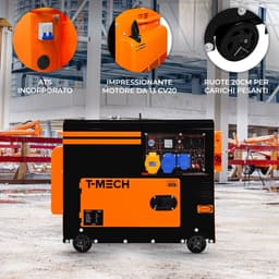 T-Mech Portabel Tyst Dieselgenerator Enfas 230V