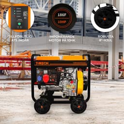 T-Mech Portabel Dieselgenerator Ã–ppen Ram 5kVA