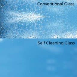 Glassbaldakin og støtter, 120 cm bredde, 80 cm dybde