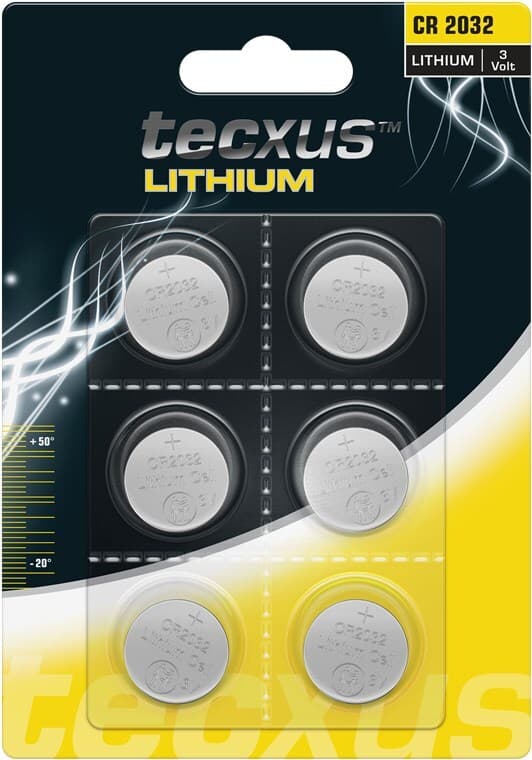 Tecxus CR2032 batteri, 6 stk. i blister