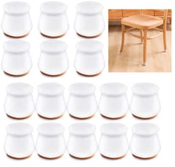 Möbeltassar / skydd för möbelben Silikon/Filt 25-30 mm 16-pack