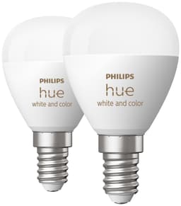 Philips Hue Luster LED-lyspære WCA 5,1W P45 E14 2-pk.