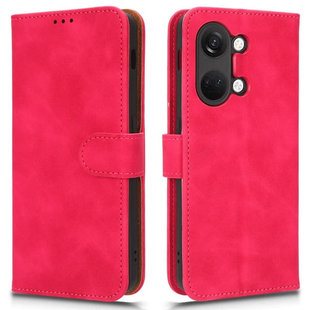 SKALO OnePlus Nord 3 5G / Ace 2V Matt PU-læderpungetui - Cerise