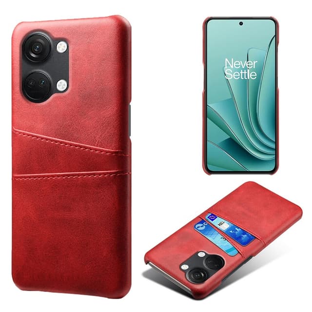 SKALO OnePlus Nord 3 5G / Ace 2V PU-læder Kortholder Cover - Rød