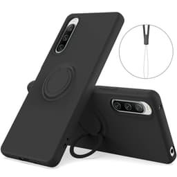 SKALO Sony Xperia 10 V Ultraohut silikonikuori rengas - Musta