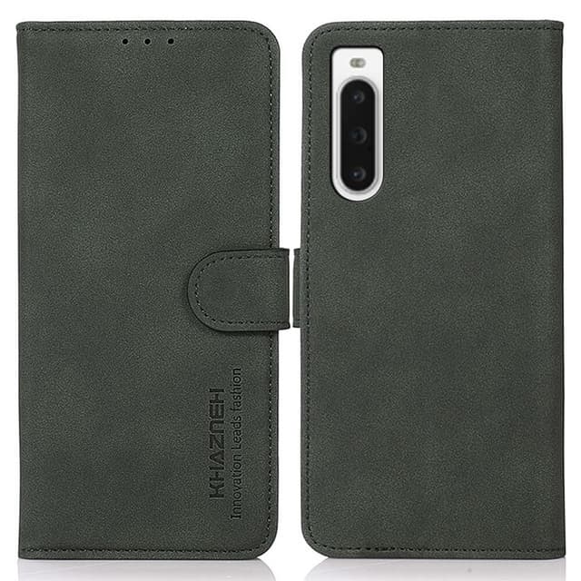 SKALO Sony Xperia 10 V KHAZNEH Plånboksfodral i PU-Läder - Grön