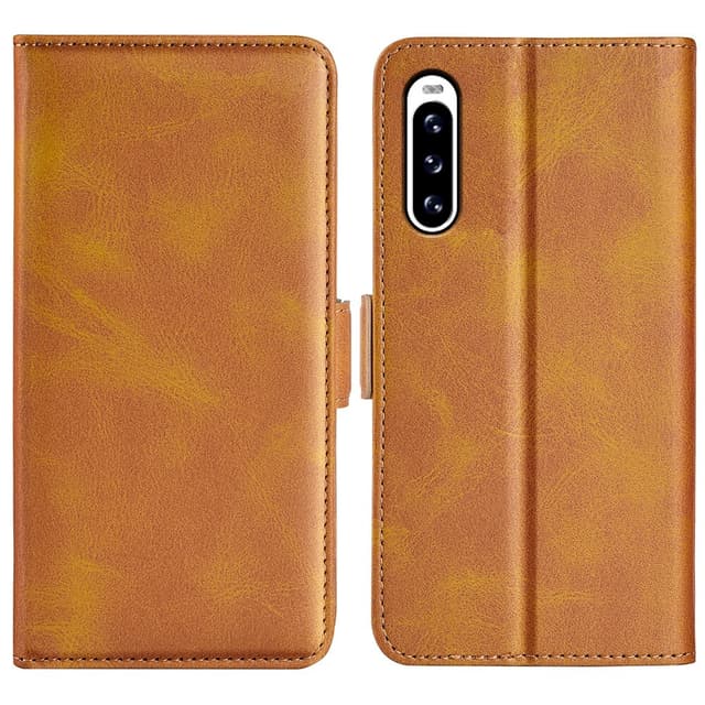 SKALO Sony Xperia 10 V Premium Wallet Lompakkokotelo - Vaaleanruskea
