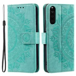 SKALO Sony Xperia 10 V Mandala lompakkokotelo - Turkoosi