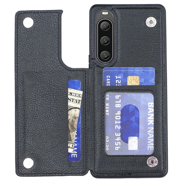 SKALO Sony Xperia 10 V PU-læder Cover med Pung - Sort