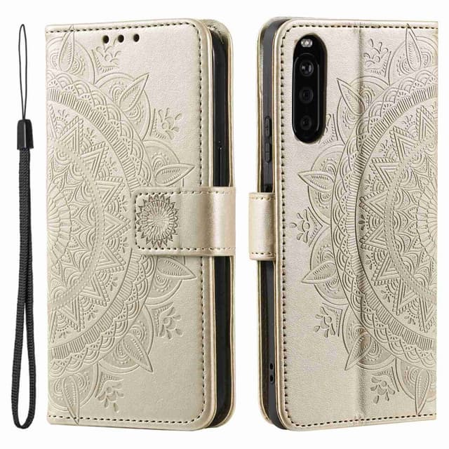 SKALO Sony Xperia 10 V Mandala Flip Cover - Guld