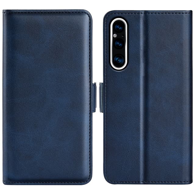 SKALO Sony Xperia 1 V Premium Wallet Flip Cover - Blå