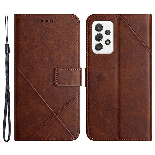 SKALO Samsung A23 5G Embossed Plånboksfodral i PU-Läder - Brun