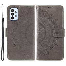 SKALO Samsung A23 5G Mandala Plånboksfodral - Grå