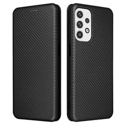 SKALO Samsung A23 5G Carbon Fiber Lompakkokotelo - Musta